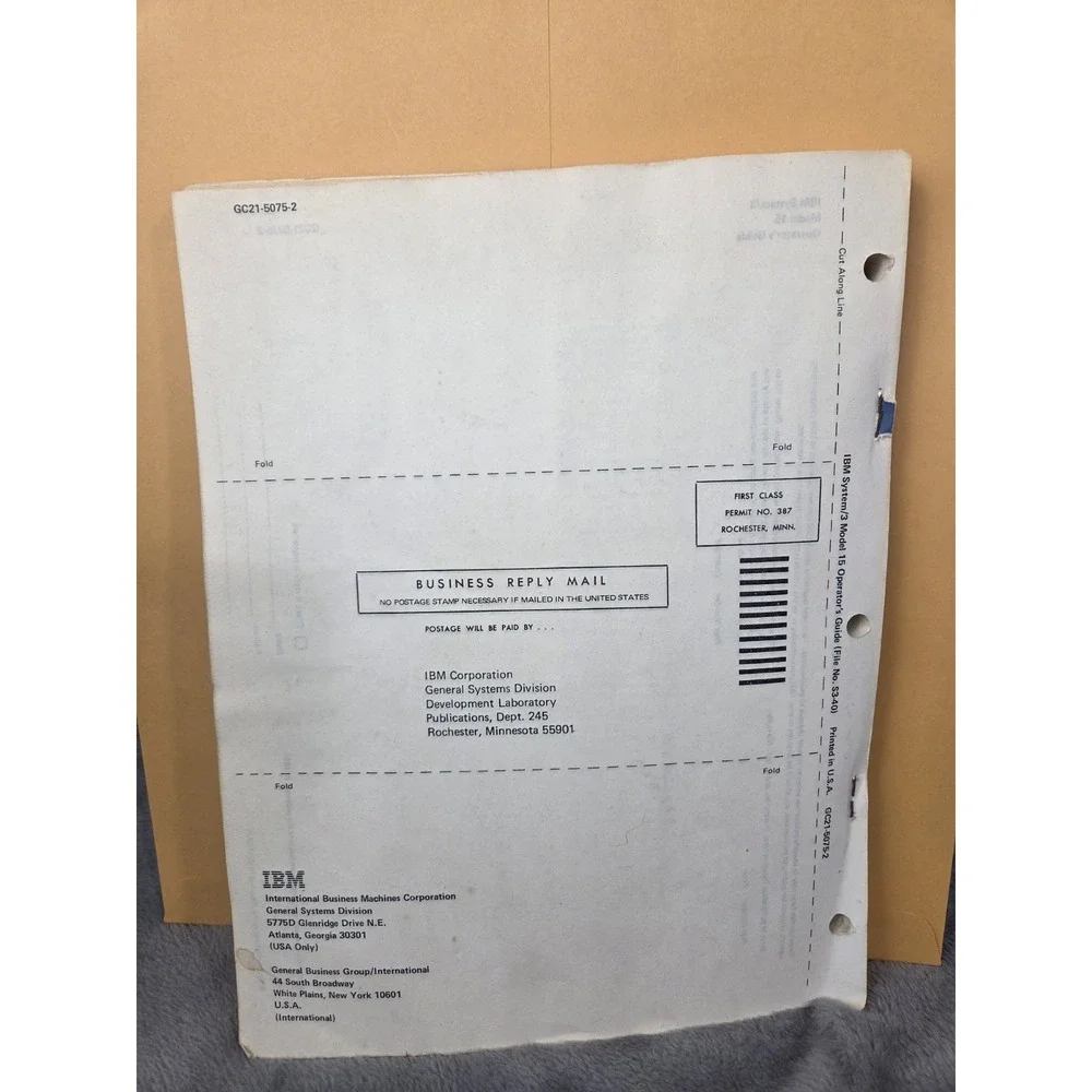 IBM System 3 Model 15 Operator's Guide 3rd Edition 1976‎